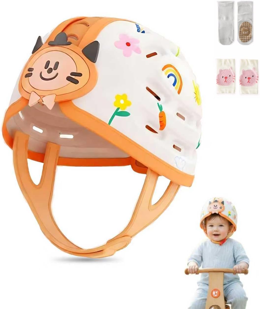 Casco de protección para la cabeza del bebé, ultraligero, suave, aj...