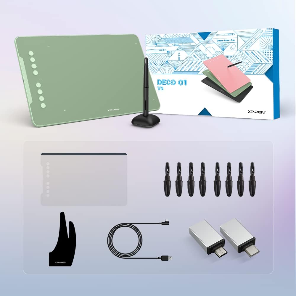 XPPen Deco 01 V3 - Tableta gráfica de 10 x 6.25 pulgadas, tableta d...