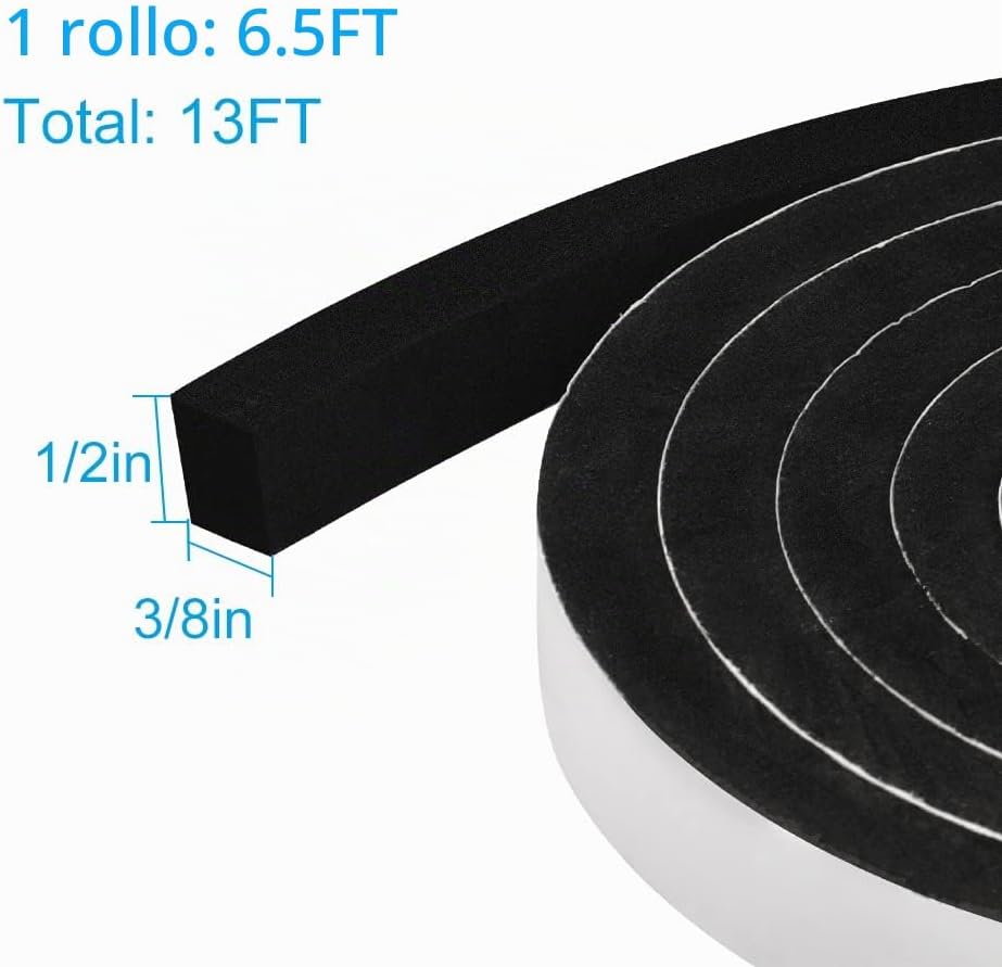 Burlete para Puerta, Cinta de Espuma de Densidad de 1\/2 Pulgada de...