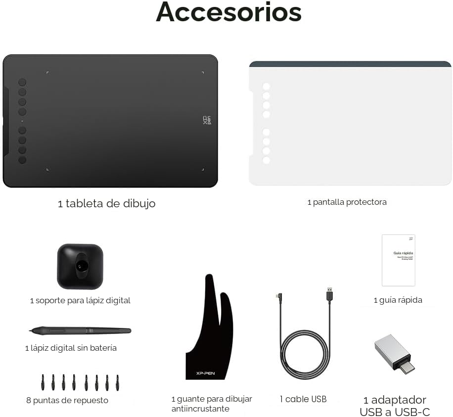 XPPen - Tableta de dibujo Deco 01 V3 actualizada, sensibilidad a la...