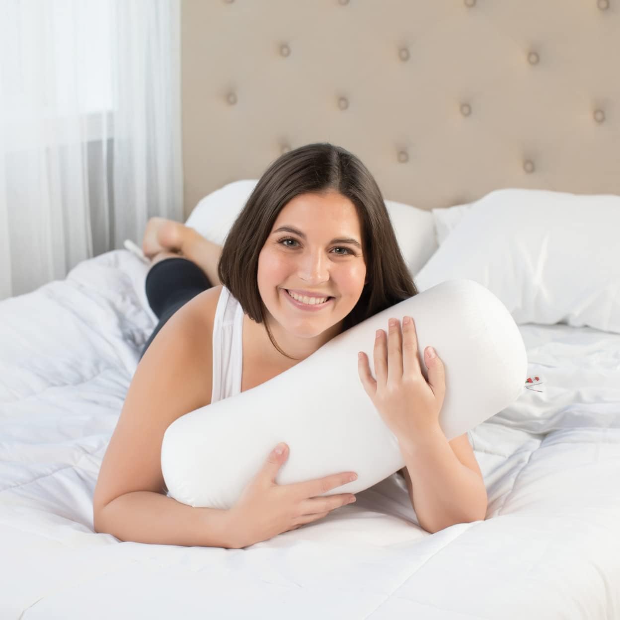 Core Jackson Roll Bolster Almohada para cuello, espalda, rodilla y...