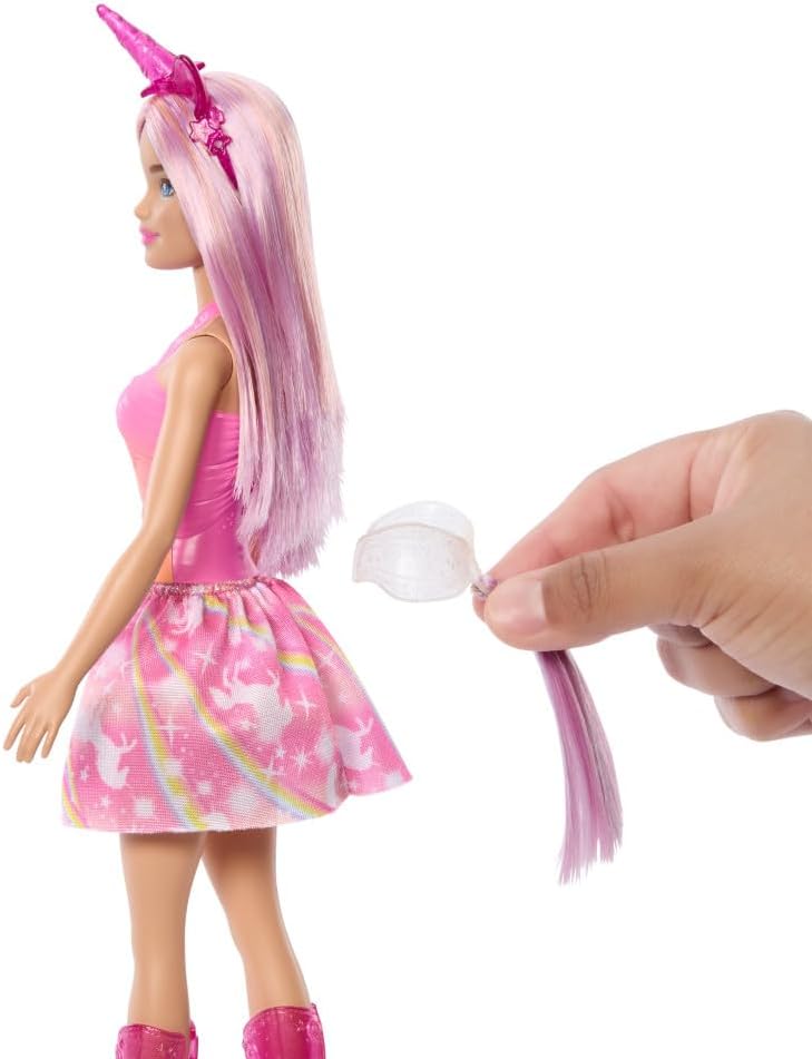 Muñeca Barbie Unicornio con pelo rosa de fantasía | Lleva un atuend...