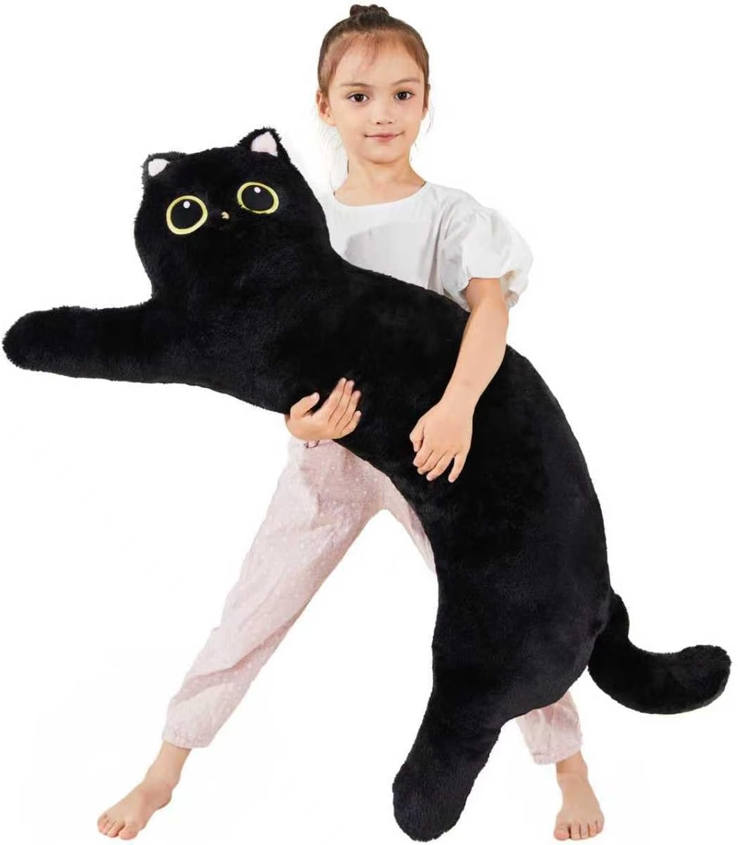 TPVV Peluche de gato gigante de 35 pulgadas, almohada gigante de ga...