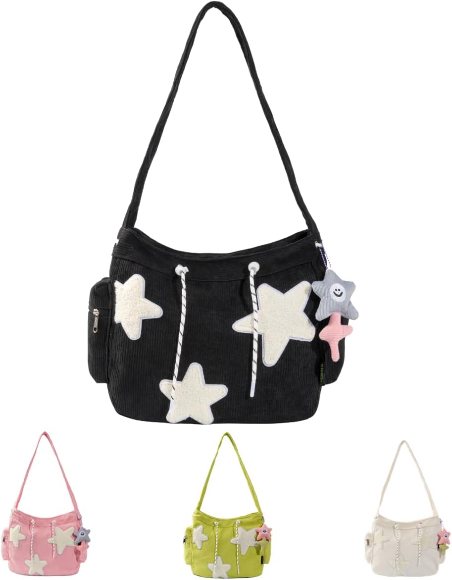 Bolso de mano con forma de estrella, diseño de mensajero estético, bolso de mano de gran capacidad, bolso de hombro casual cruzado