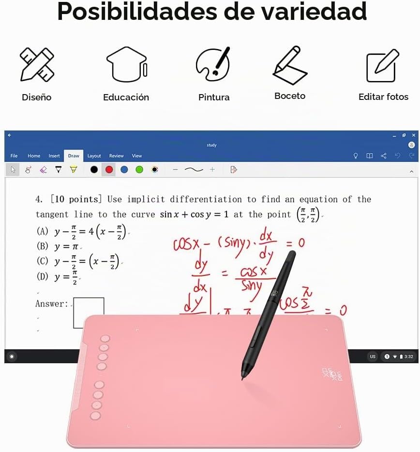 XPPen Deco 01 V3 - Tableta de dibujo de 10 x 6 pulgadas, lápiz ópti...
