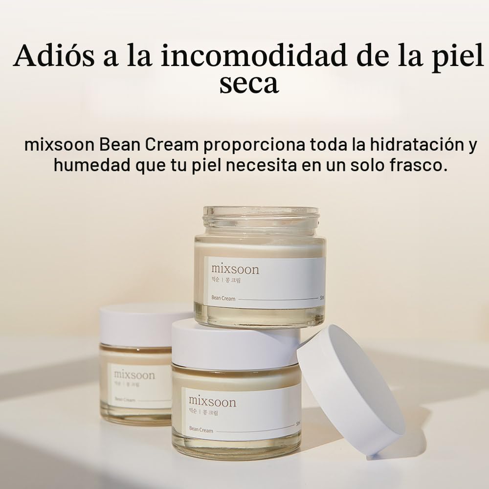 mixsoon Crema facial hidratante profunda de frijoles, hidratante y...