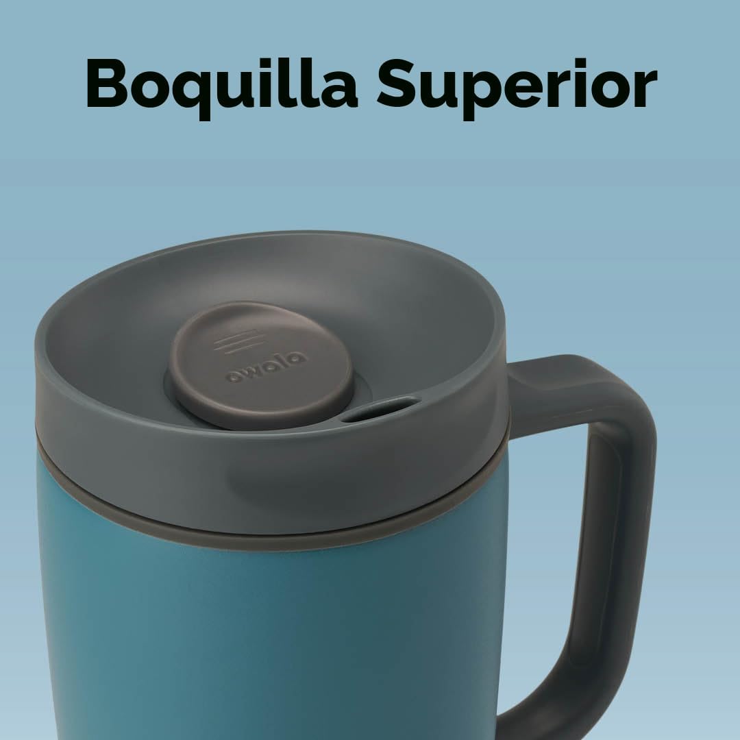 Owala SmoothSip Slider - Taza de viaje aislada de acero inoxidable...