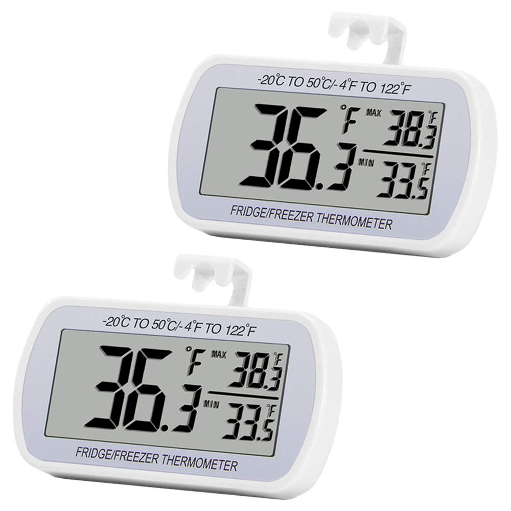 Termómetro digital para refrigerador, paquete de 2, termómetro para...