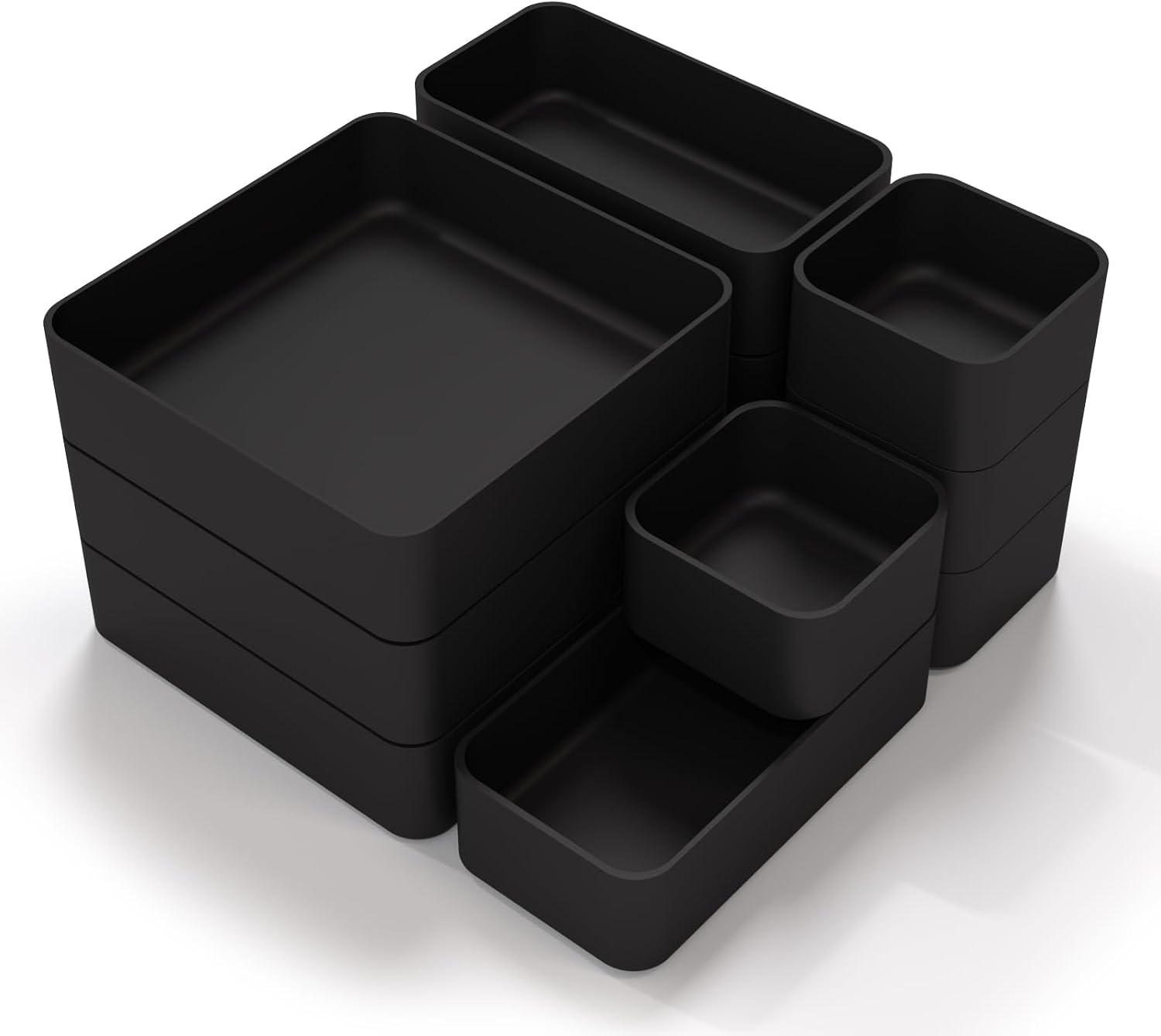 Juego de organizador de cajones apilables de 11 piezas, bandejas or...
