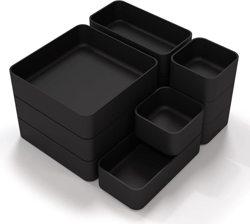 Juego de organizador de cajones apilables de 11 piezas, bandejas or...