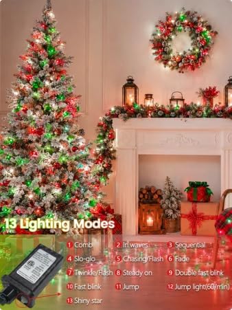 Guirnalda de 200 luces LED conectables mejoradas para interiores y...