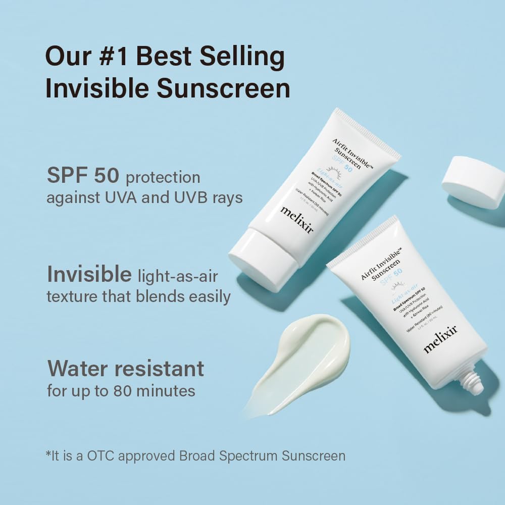 Melixir Airfit - Protector solar invisible y limpiador facial matut...