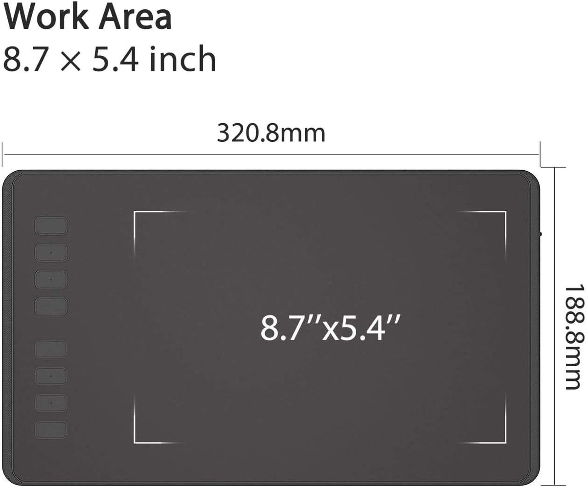 HUION Inspiroy H950P Tableta de dibujo de 8x5 pulgadas 8192 Presión...