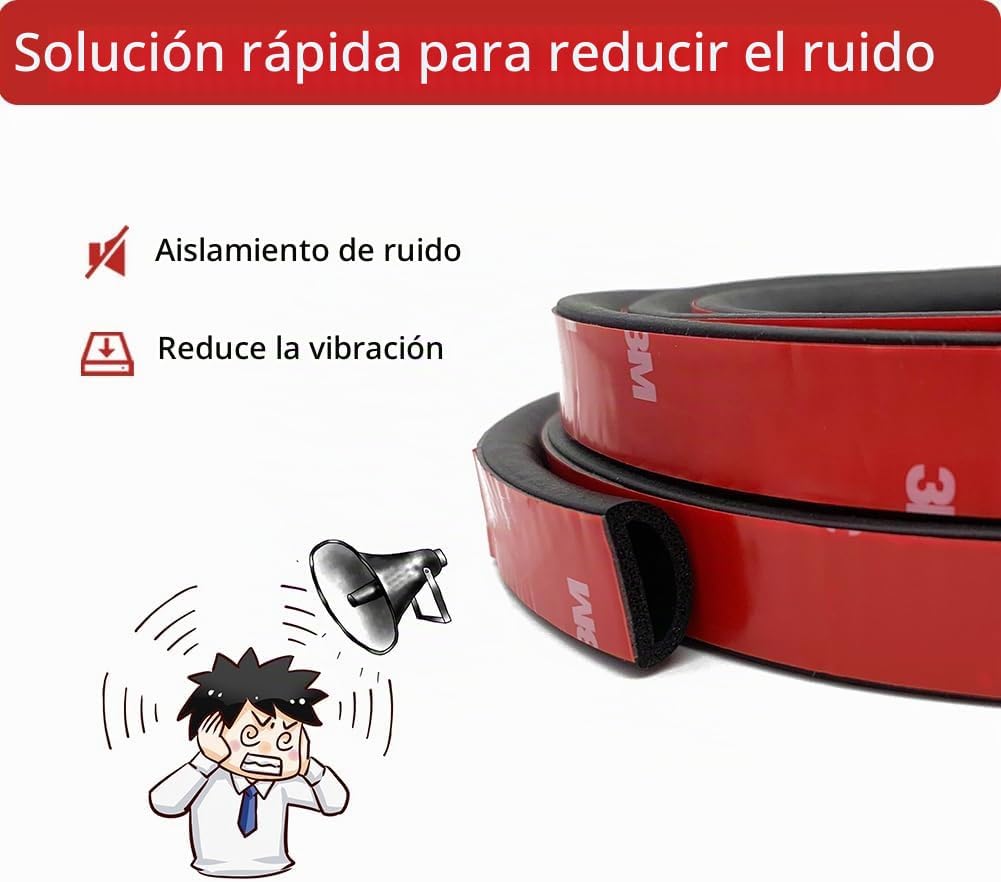 Aroilder Tira de sellado de goma, autoadhesiva en forma de D, de go...