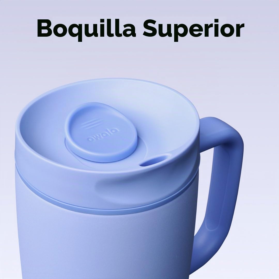 Owala SmoothSip Slider - Taza de viaje aislada de acero inoxidable...