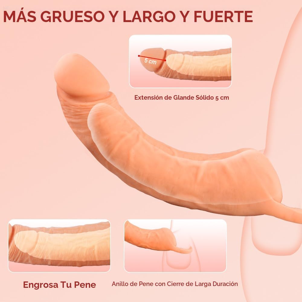 QuenchJoy Extensor de pene con anillo para el pene masturbador masc...