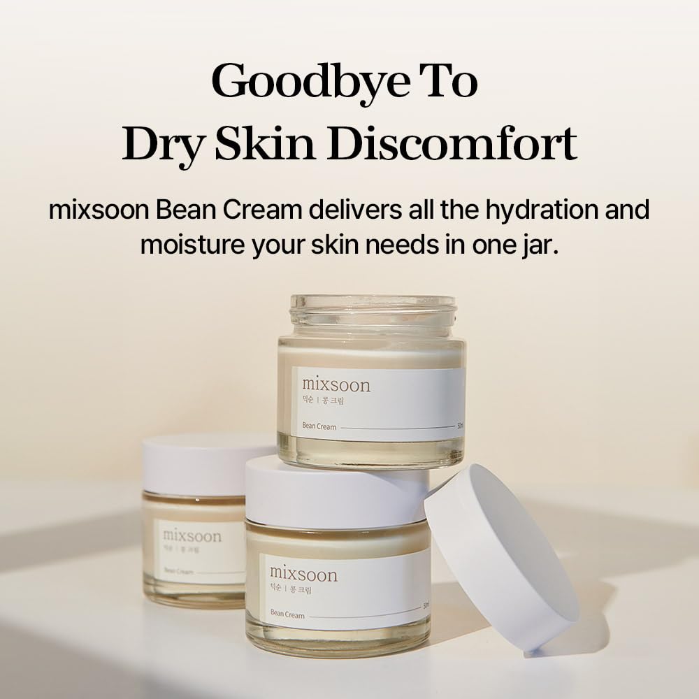 mixsoon Crema facial hidratante profunda de frijoles, hidratante y...