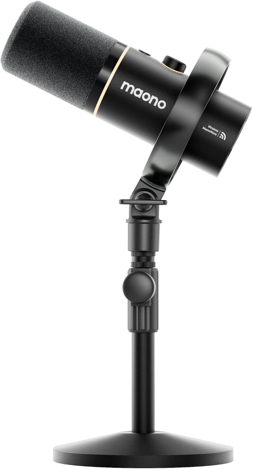 MAONO PD200W Micrófono Podcast Inalámbrico Híbrido para PC, Micrófo...