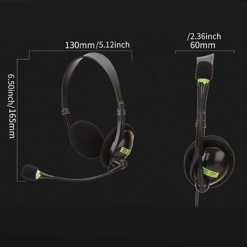 CALIDAKA Auriculares USB con micrófono, auriculares ligeros de PC p...