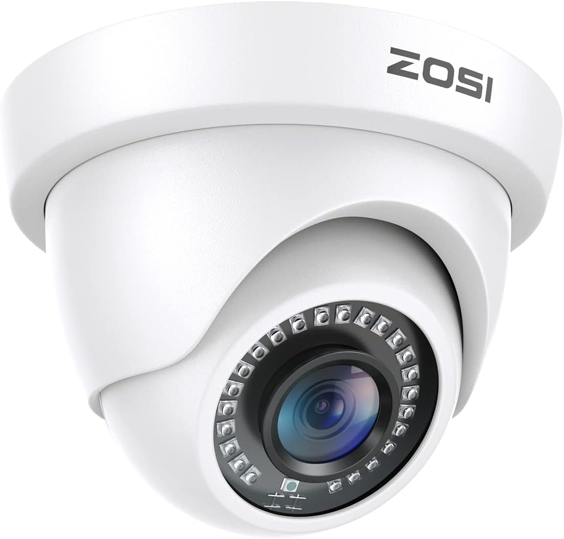 ZOSI - Cámara de seguridad híbrida 4 en 1 TVI CVI AHD CVBS de 2MP,...