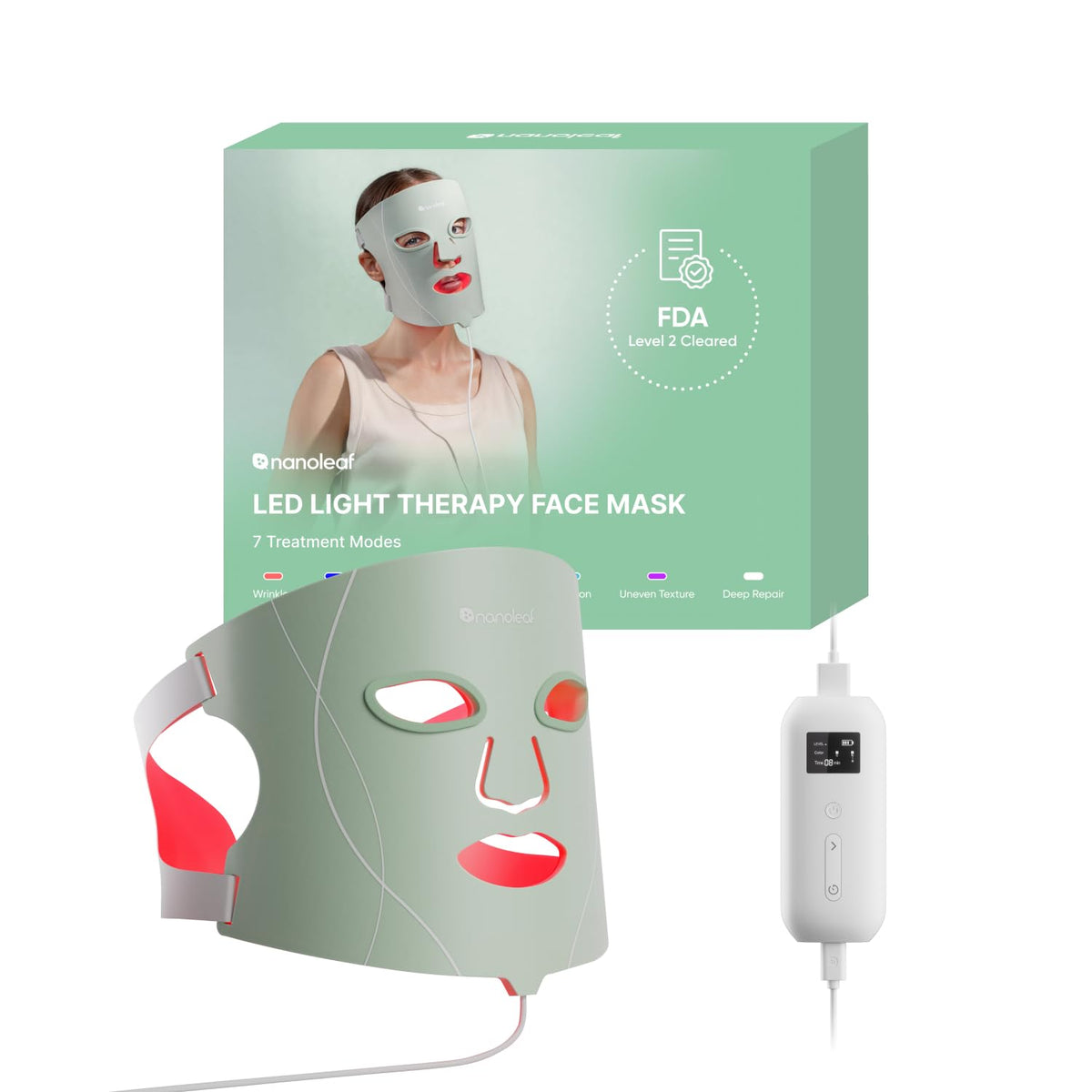 Nanoleaf Máscara facial de terapia de luz LED aprobada por la FDA c...