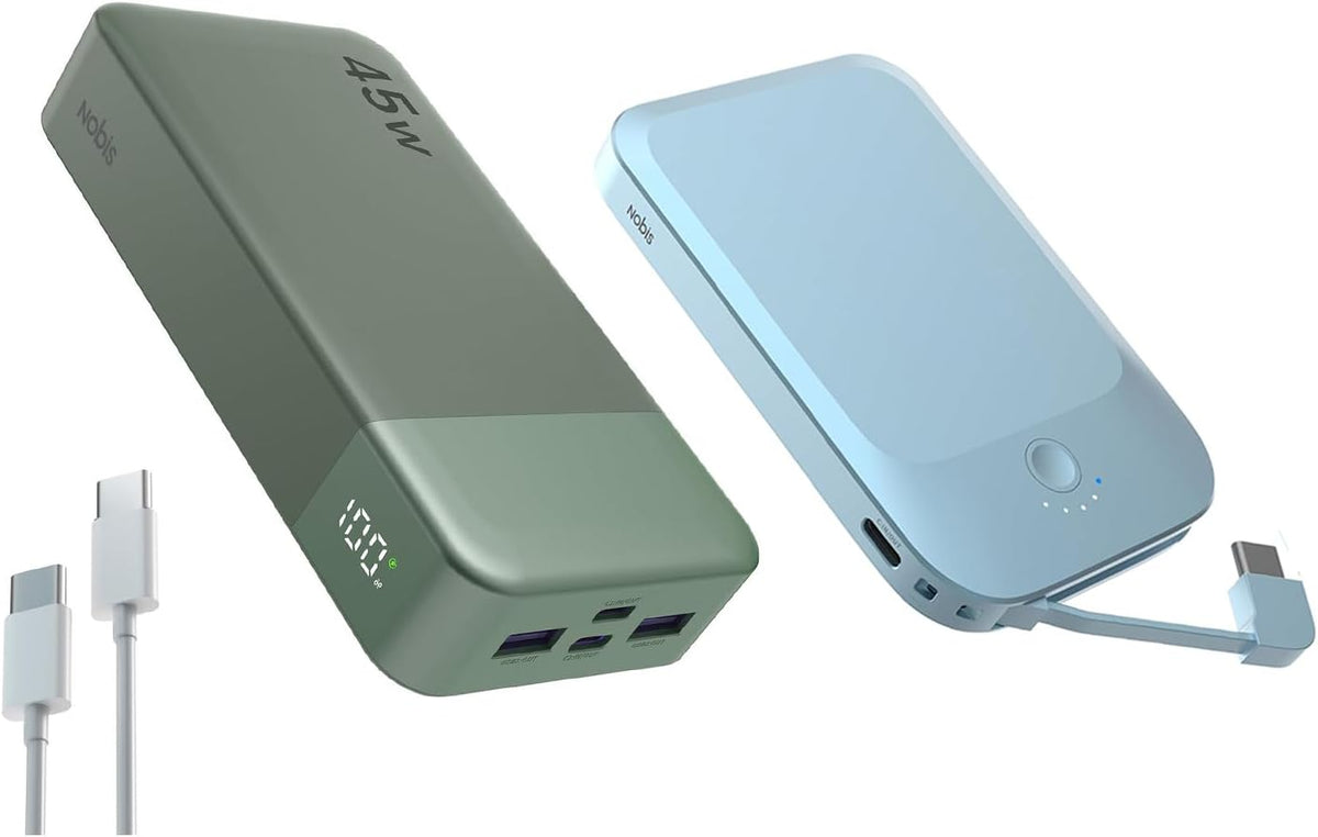 NOBIS Cargador portátil, banco de energía de 45 W 20000 mAh y banco...
