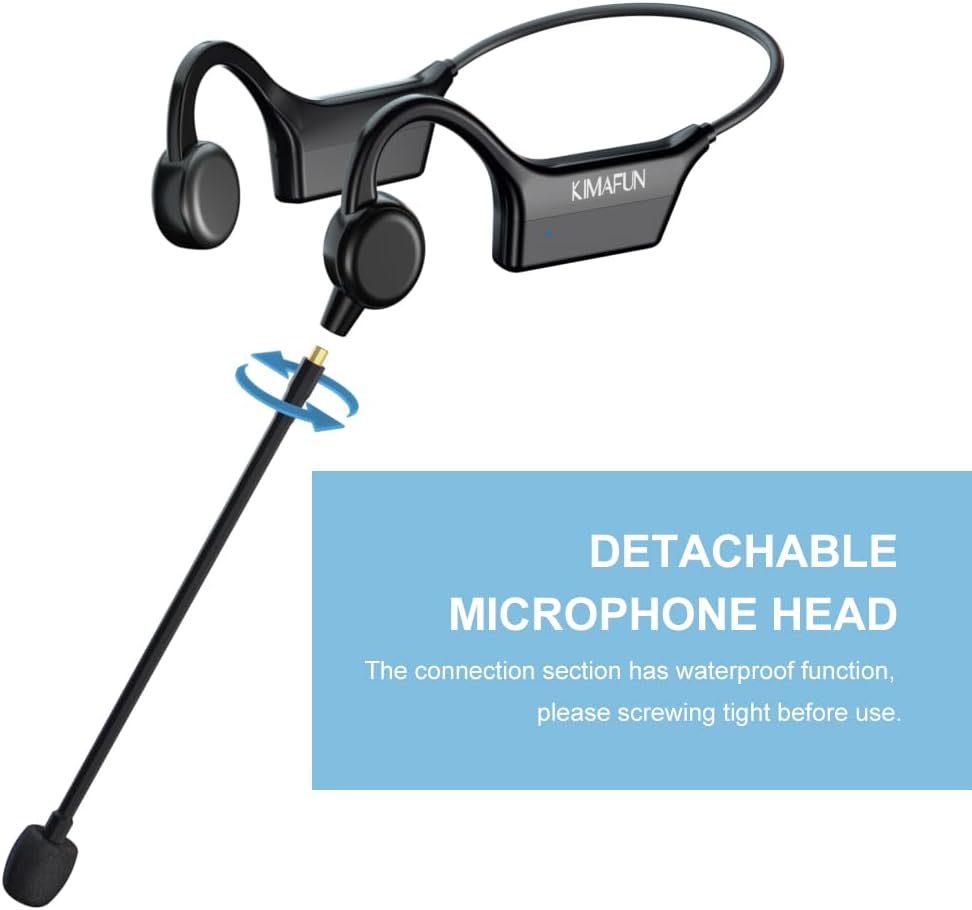 KIMAFUN 2.4G Micrófono inalámbrico para auriculares de fitness, IP6...