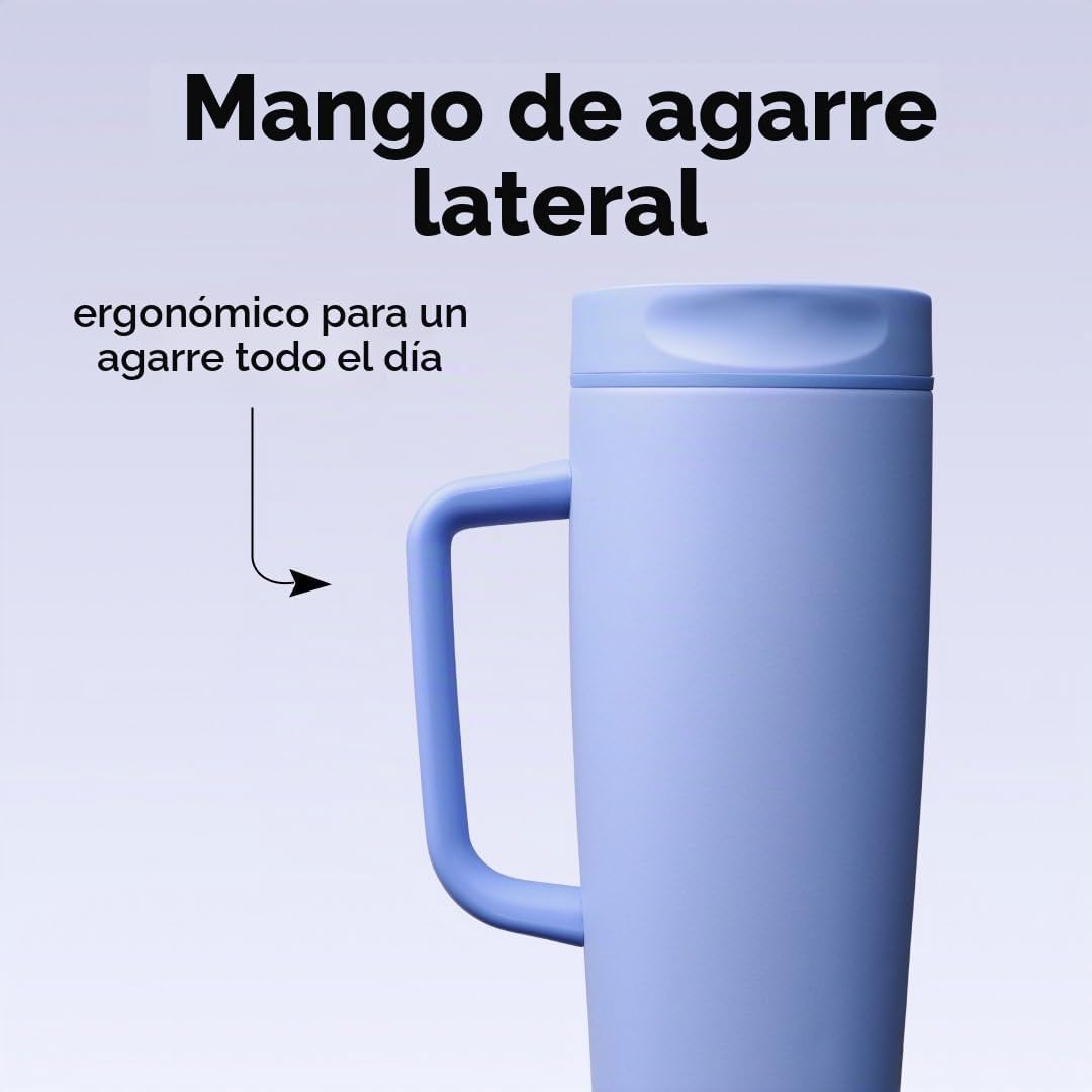 Owala SmoothSip Slider - Taza de viaje aislada de acero inoxidable...