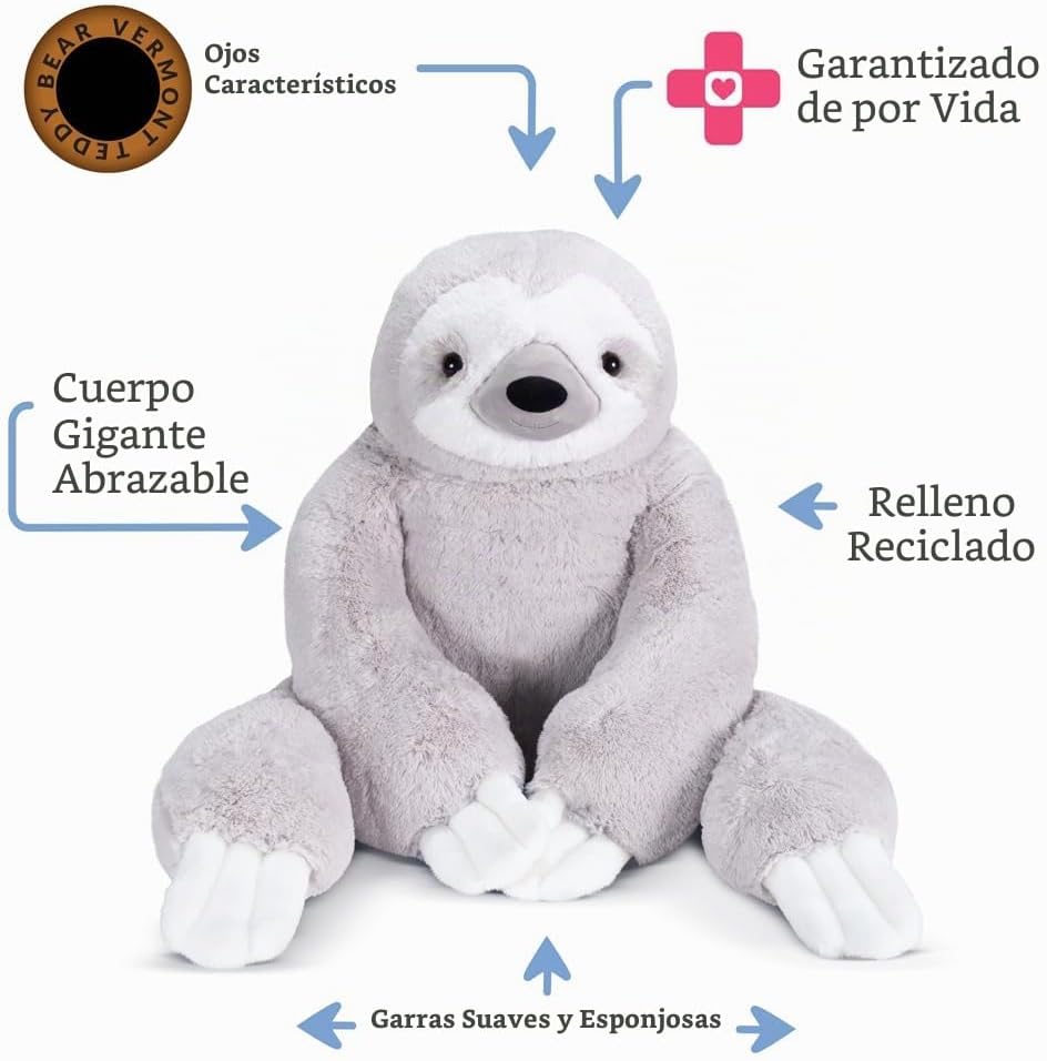 Vermont Teddy Bear Peluche de perezoso gigante de 4 pies | USA Bear...