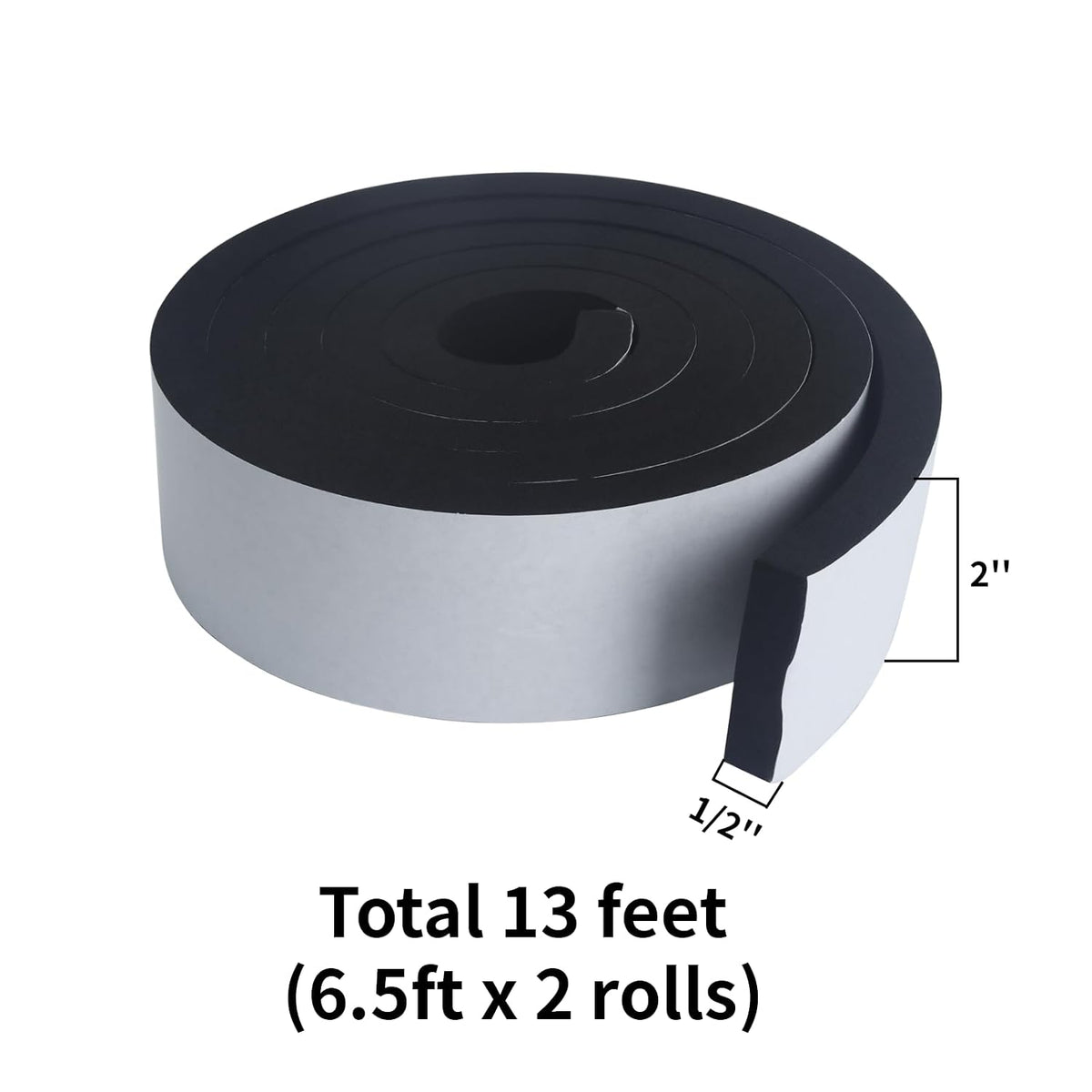Cinta de espuma de alta densidad, 2 x 1\/2 x 13 pies, adhesivo resi...