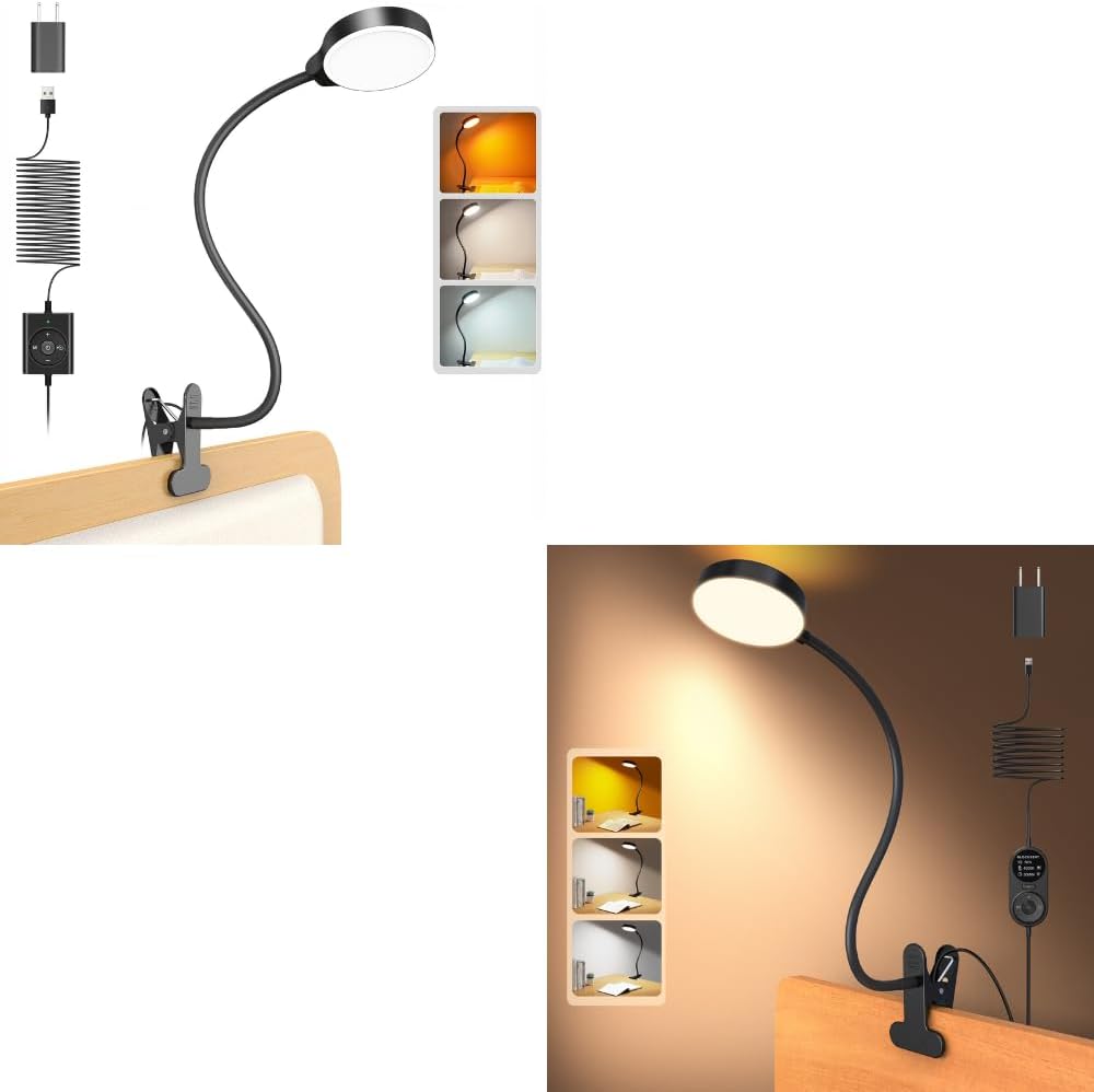 Glocusent Luz clásica con clip y lámpara de clip de 72 LED