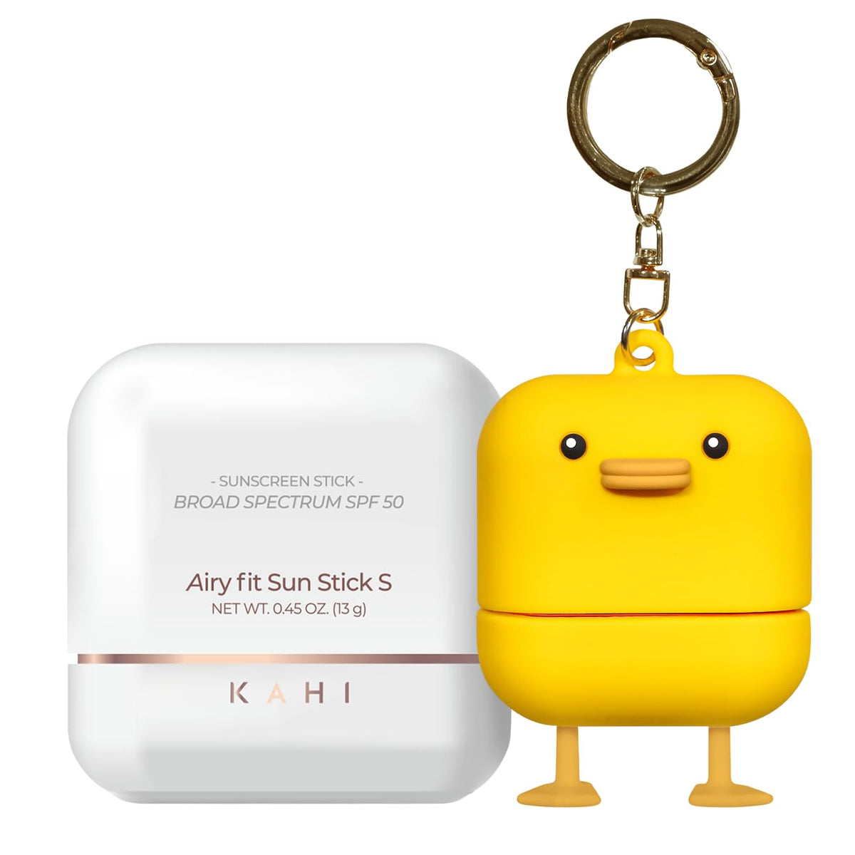 KAHI Airy Fir Sun Stick S - SPF 50+ con llavero de silicona de pato...