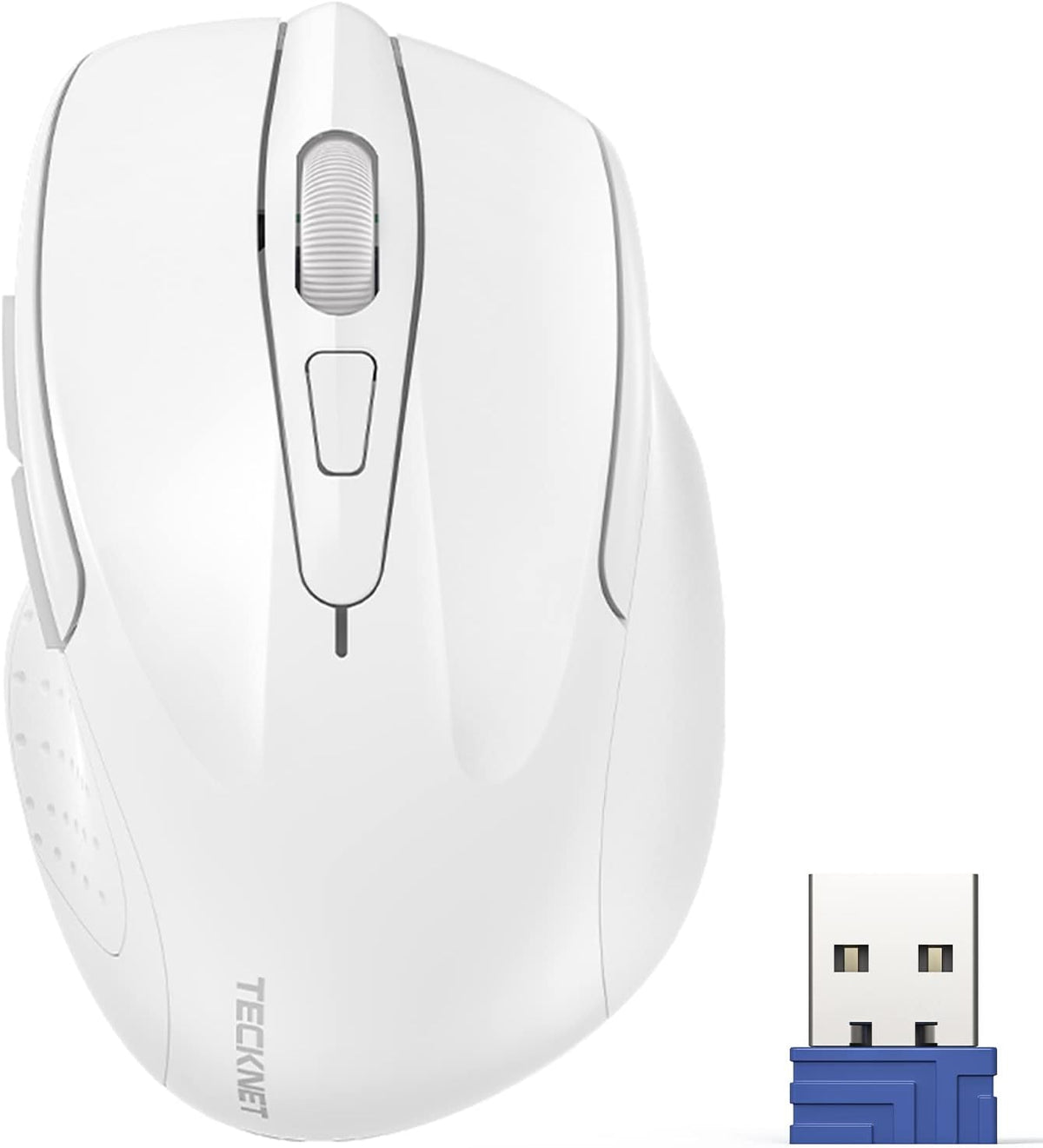 TECKNET - Mouse inalámbrico y ergonómico de 24 GHz, mouse óptico pa...