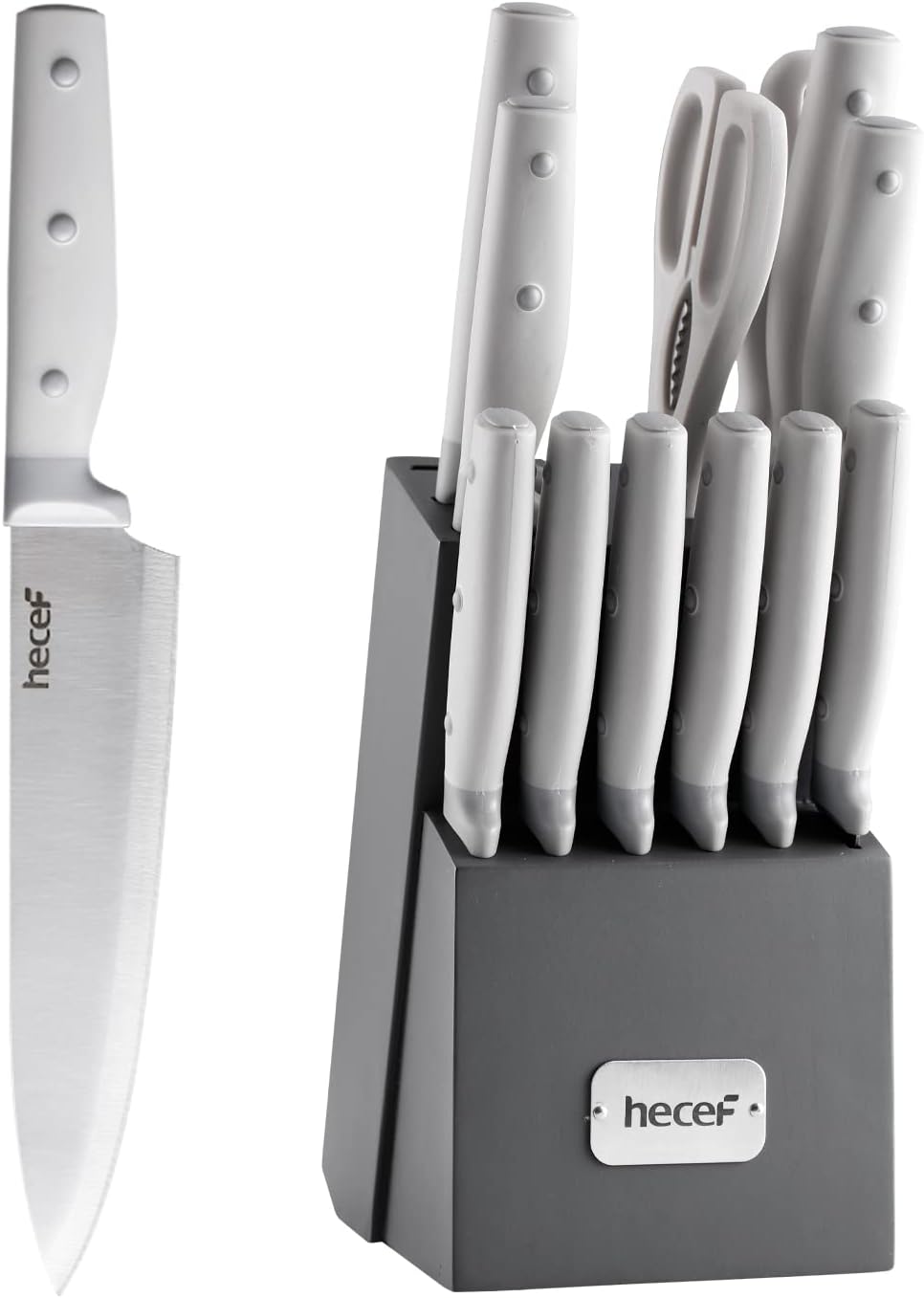 hecef Juego de cuchillos de cocina, juego de cuchillos de 14 piezas...
