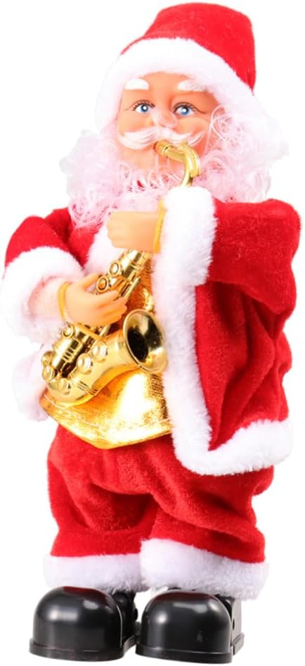 ORFOFE Muñeco de Papá Noel bailando que canta, funciona con pilas,...