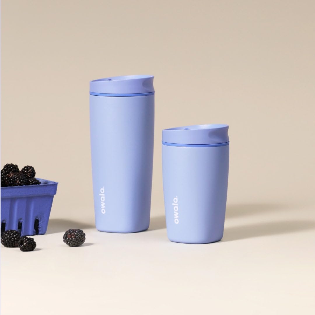 Owala SmoothSip Slider - Vaso de café de acero inoxidable con aisla...