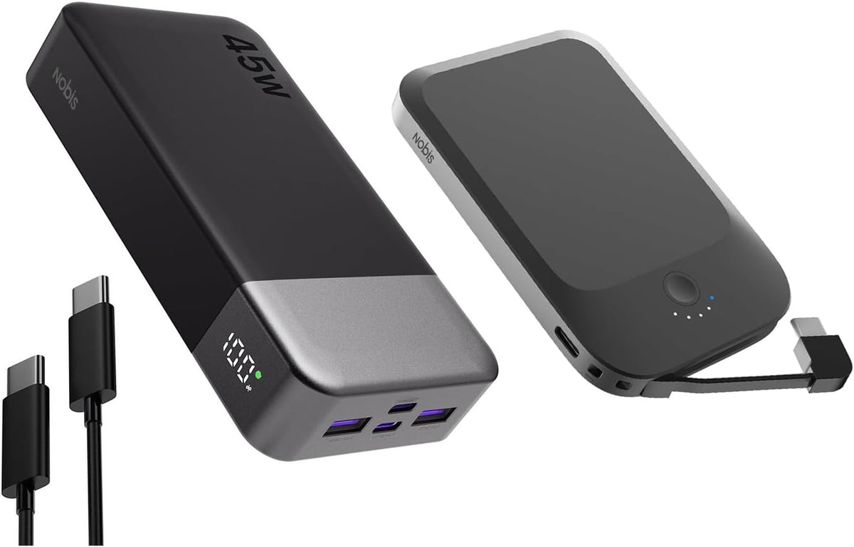NOBIS Cargador portátil, banco de energía de 45 W 20000 mAh y banco...