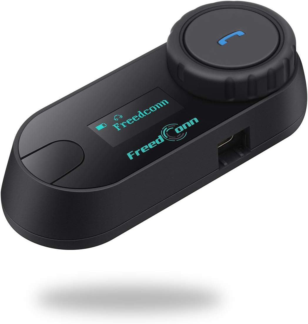 FreedConn Auriculares Bluetooth para motocicleta, interfono de 2 ví...