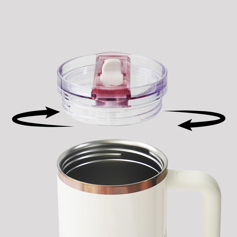 Dreamfocus - Tapa con popote plegable a prueba de fugas de 40 oz, r...