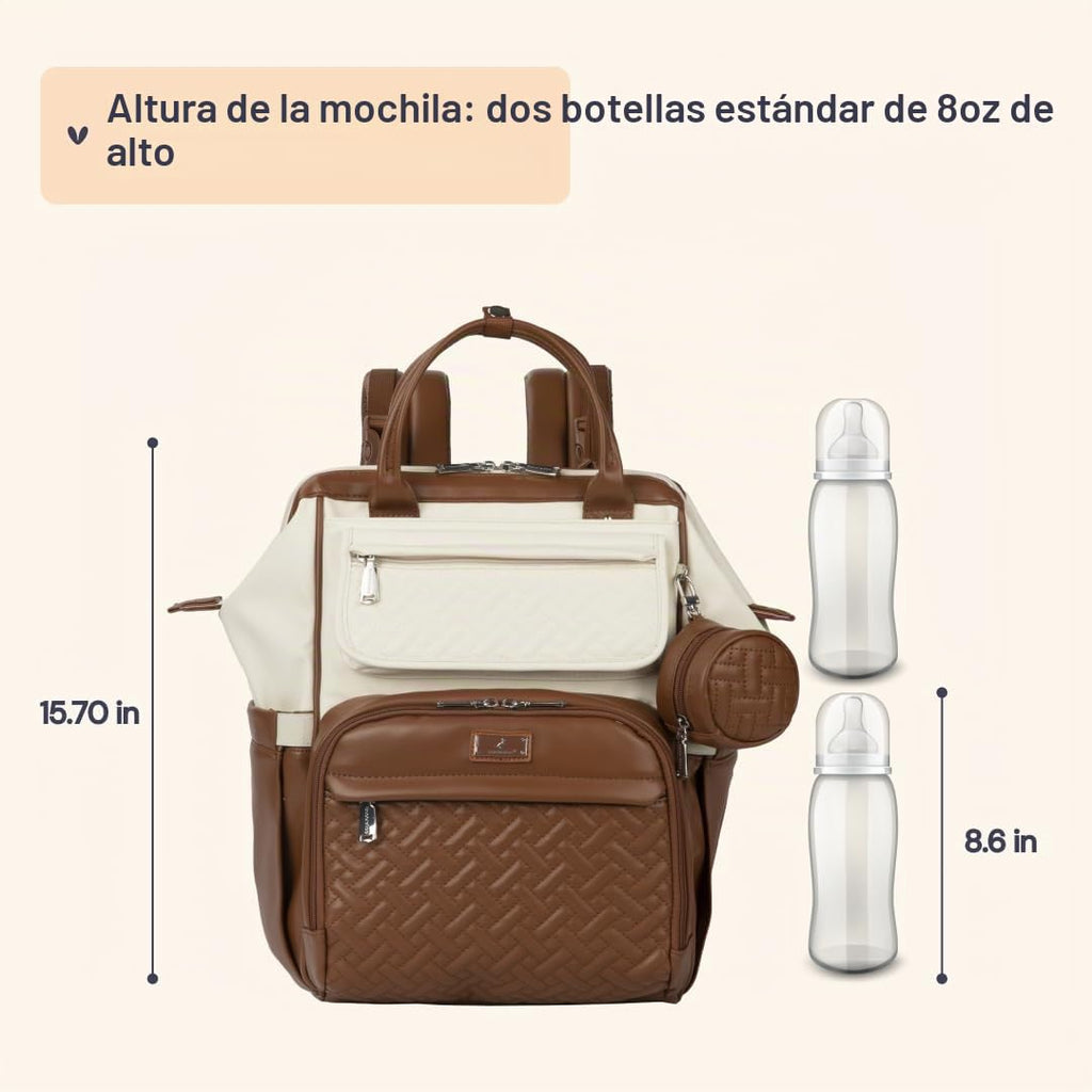 BabbleRoo Mochila de Pañales de Cuero, Bolsas Grandes Multifunciona...