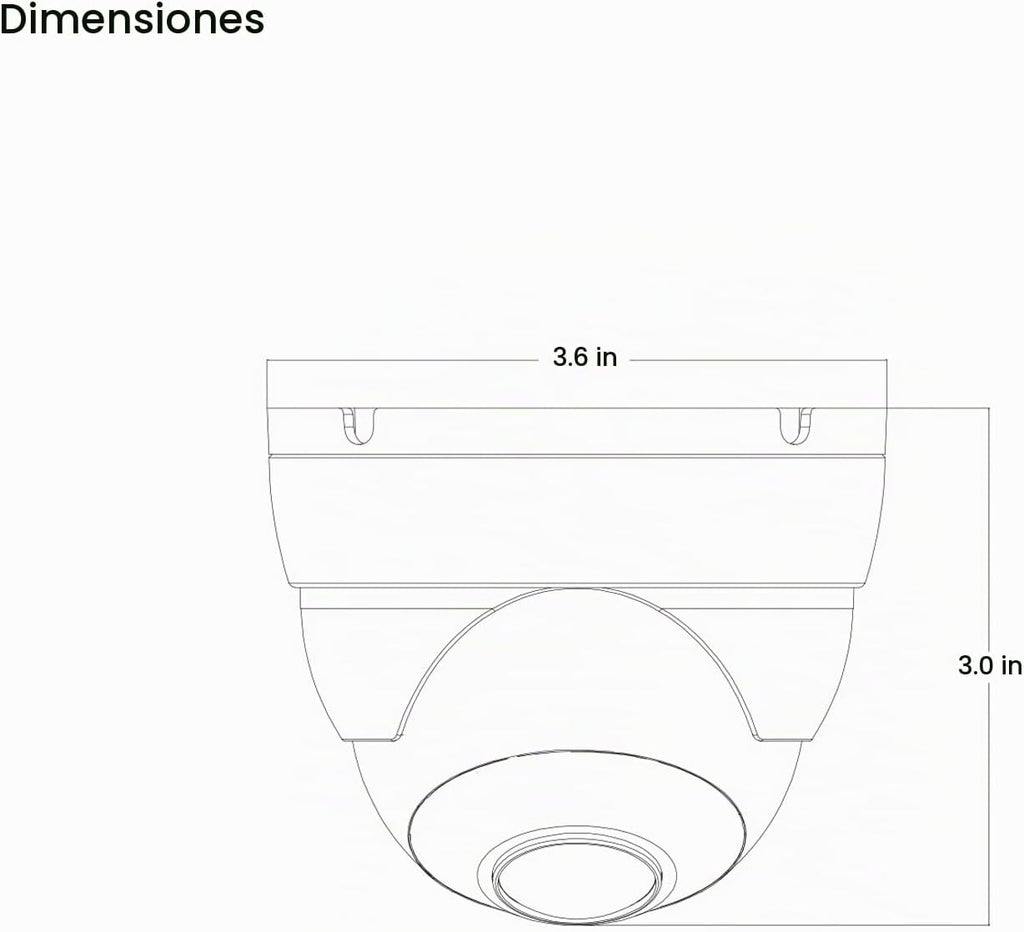 Cámara de seguridad CCTV de domo TVI AHD de 2MP, lente de 2.8mm con...
