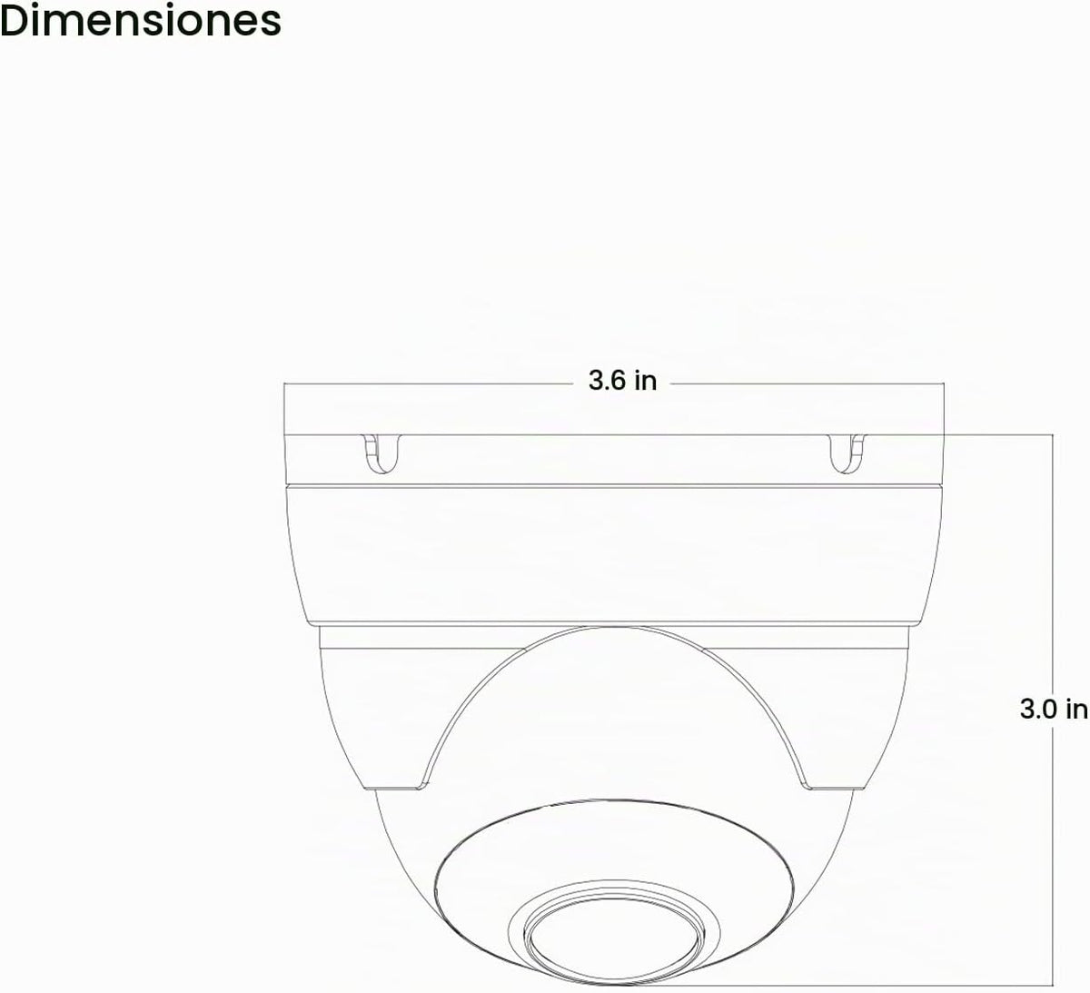 Cámara de seguridad CCTV de domo TVI AHD de 2MP, lente de 2.8mm con...