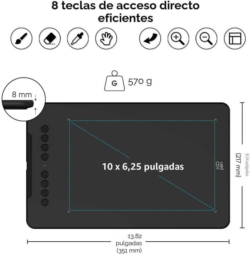 XPPen - Tableta de dibujo Deco 01 V3 actualizada, sensibilidad a la...