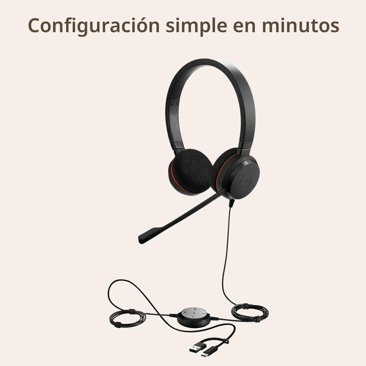 Jabra Evolve 20 Auriculares con cable (edición 2025) con USB-A\/USB...