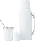 BALIBETOV Juego de yerba mate de 33.8 onzas líquidas, frasco térmico y taza mate de 9 onzas, 1 bombillas y 1 boquilla intercambiable, aislamiento de doble pared, sin BPA, retención de temperatura