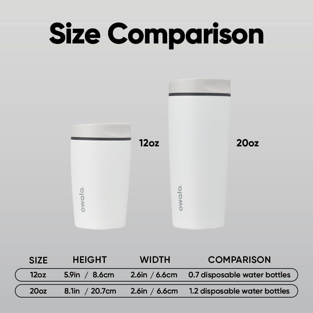 Owala SmoothSip Slider - Vaso de café de acero inoxidable con aisla...