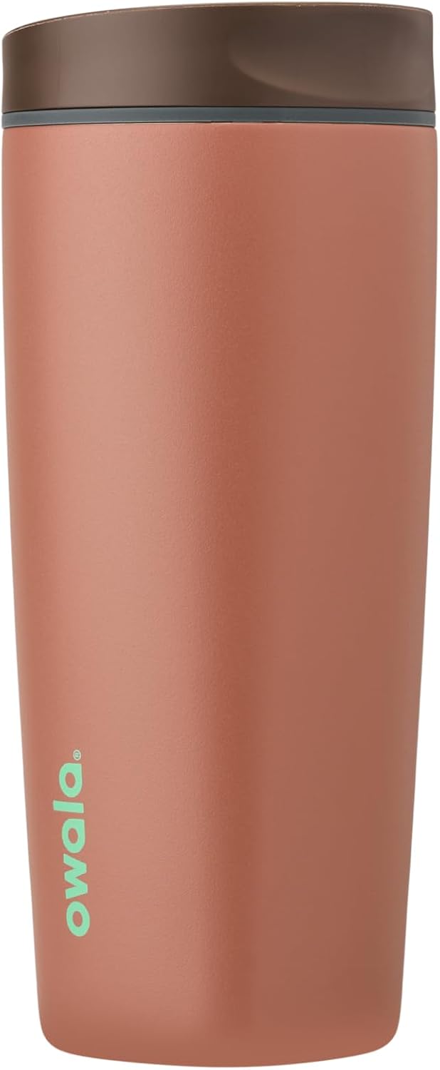 Owala SmoothSip Slider - Vaso de café aislado de acero inoxidable,...