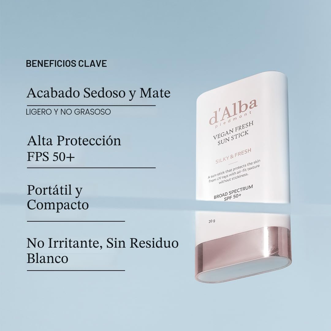 d'alba Piedmont Air Fit Fresh Sun Stick + cojín vegano para el...
