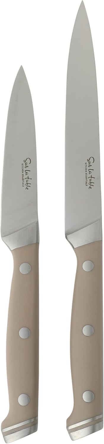 Sur La Table Kitchen Essentials - Juego de cuchillos con bloque, cu...