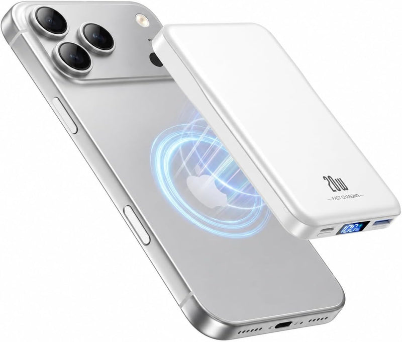 Aobbow Cargador portátil magnético, 10000 mAh, 20 W, cargador de ca...